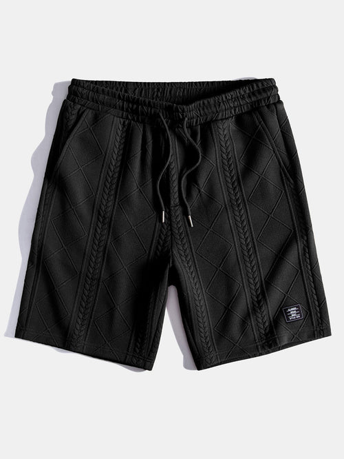 Geometric Patterned Drawstring Shorts