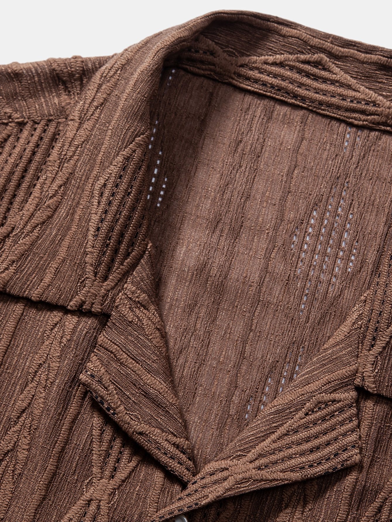 Geometric Jacquard Cuban Shirt with Linen Drawstring Shorts