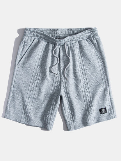 Geometric Patterned Drawstring Shorts
