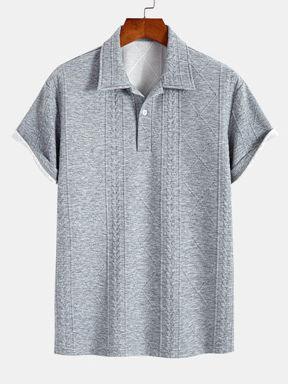 Geometric Pattern Jacquard Polo
