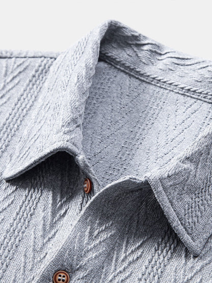 Geometric Jacquard Knit Polo