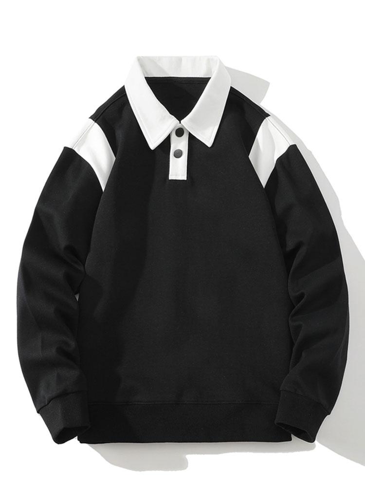 Two-Tone Polo Sweatshirt