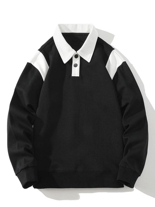 Two-Tone Polo Sweatshirt
