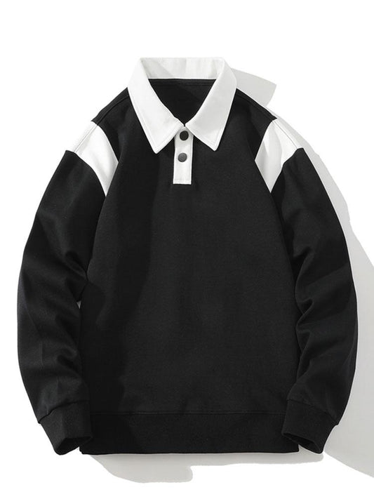 Two-Tone Polo Sweatshirt