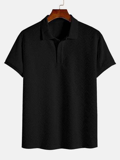 Jacquard Striped Polo Shirt