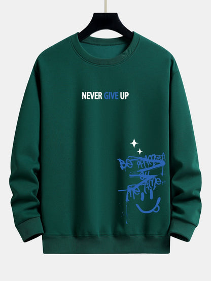 Stay Positive Smiley Face Relaxed Fit Sweatshirt
