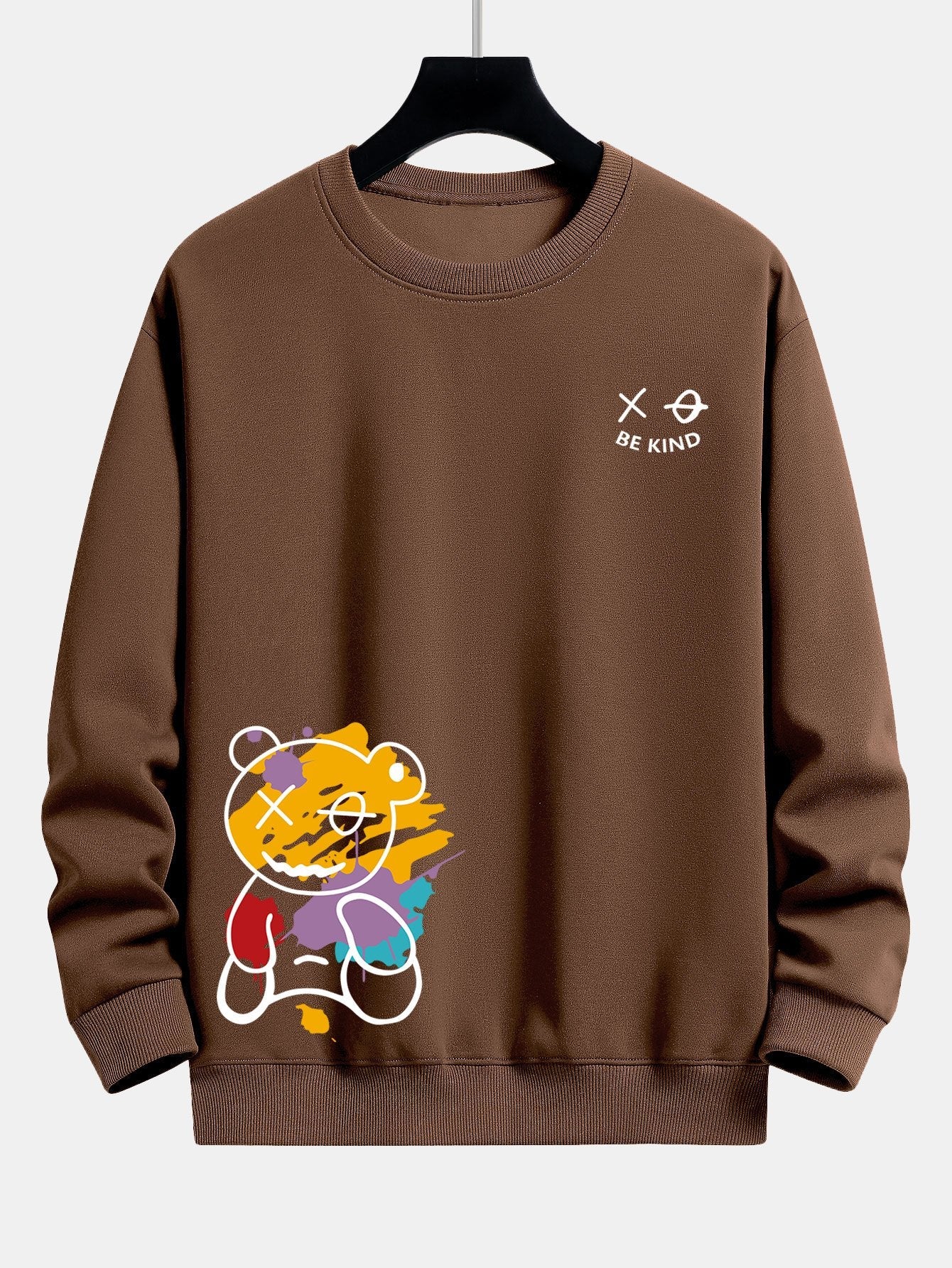 Relaxed Fit Sweatshirt with Graffiti Bear Print