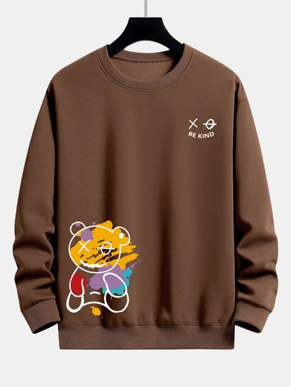 Relaxed Fit Sweatshirt with Graffiti Bear Print