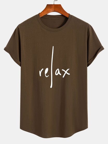 Comfort Fit Cotton Arc Hem T-Shirt with Relaxed Print
