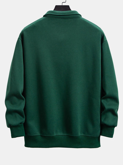 Comfortable Relaxed Fit Polo Neck Sweatshirt