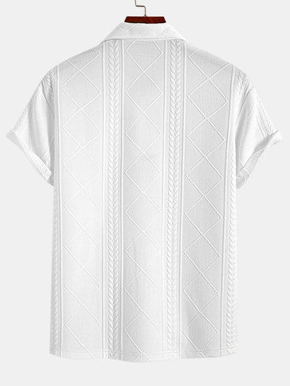 Geometric Pattern Jacquard Polo