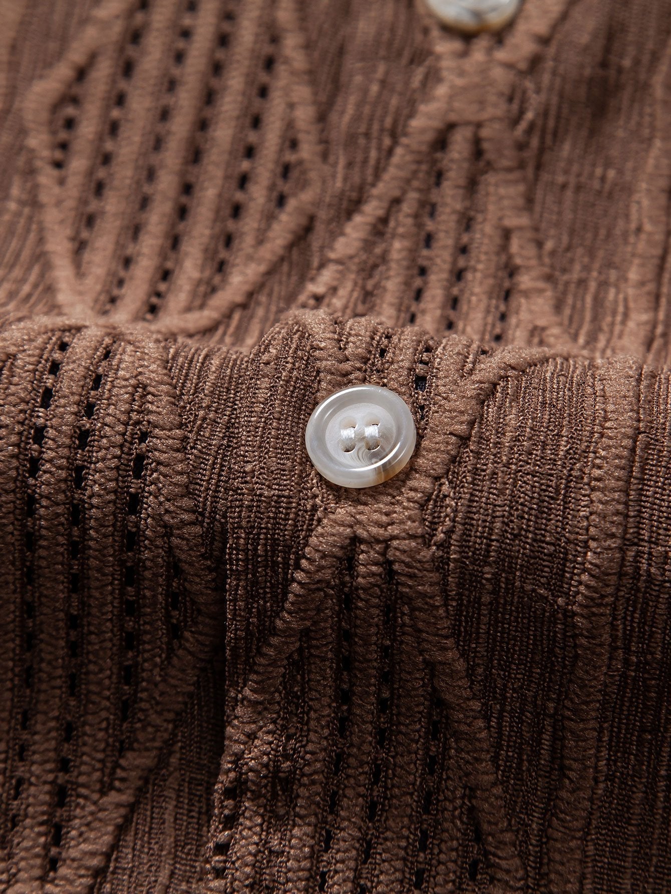 Geometric Jacquard Cuban Collar Shirt with Straight-Leg Linen Trousers
