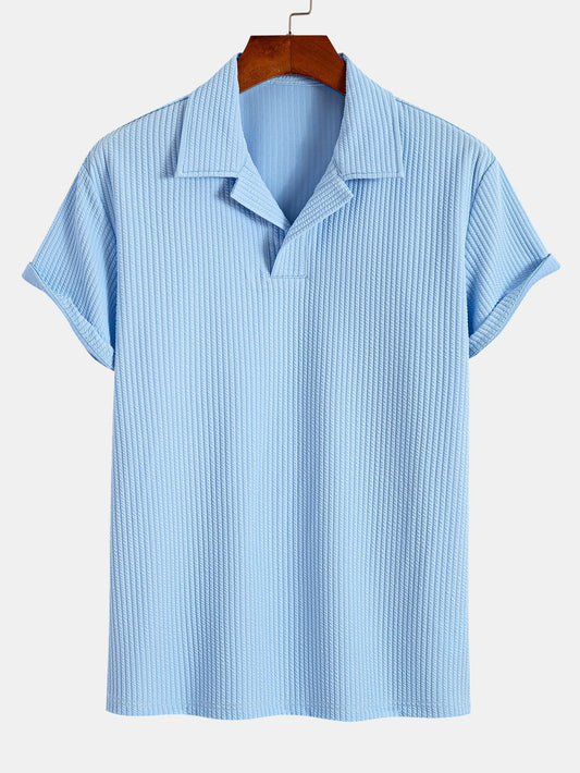 Textured Cuban Collar Polo