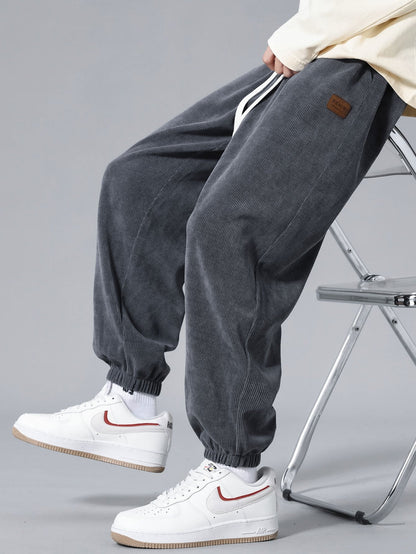 Velvet-Finish Corduroy Joggers