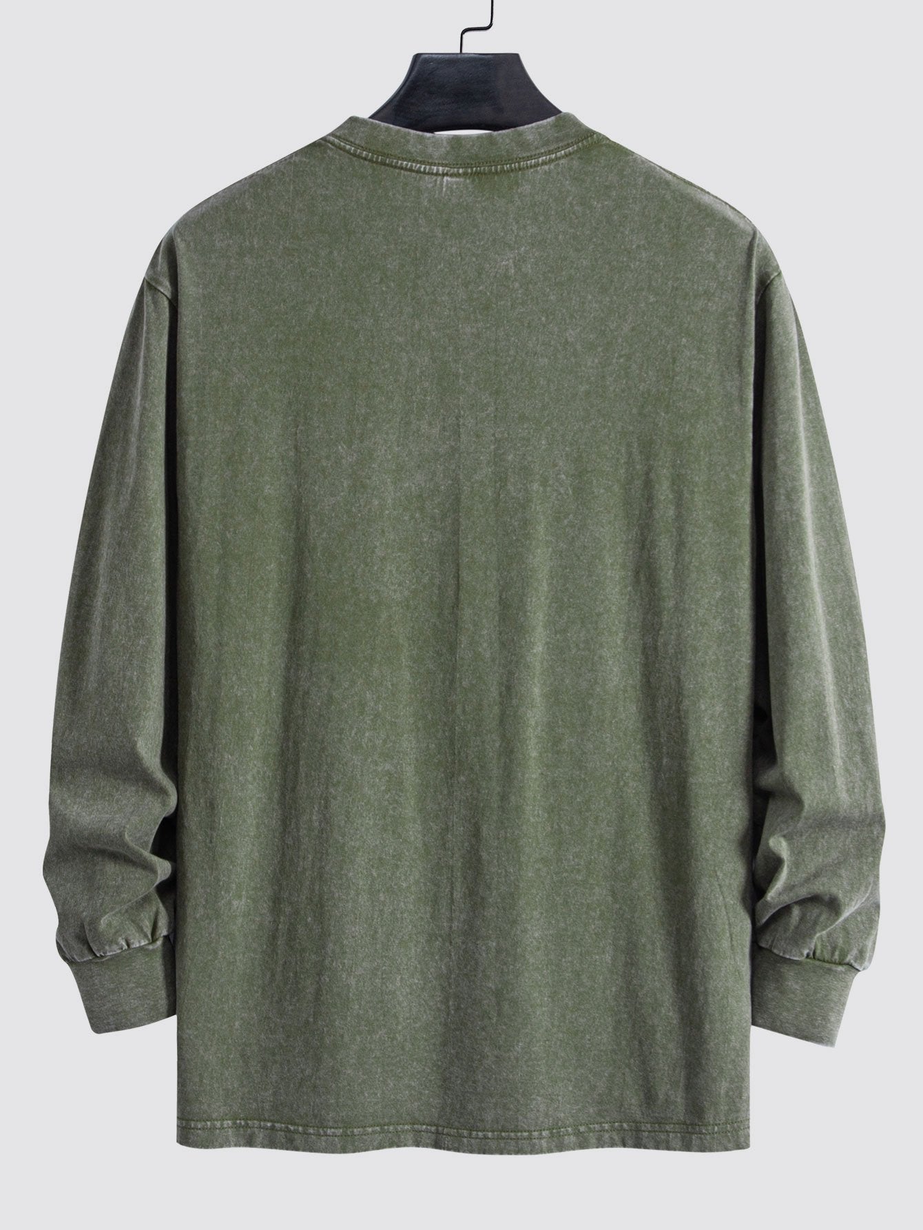 Casual Long Sleeve Distressed T-Shirt with Relaxed Fit