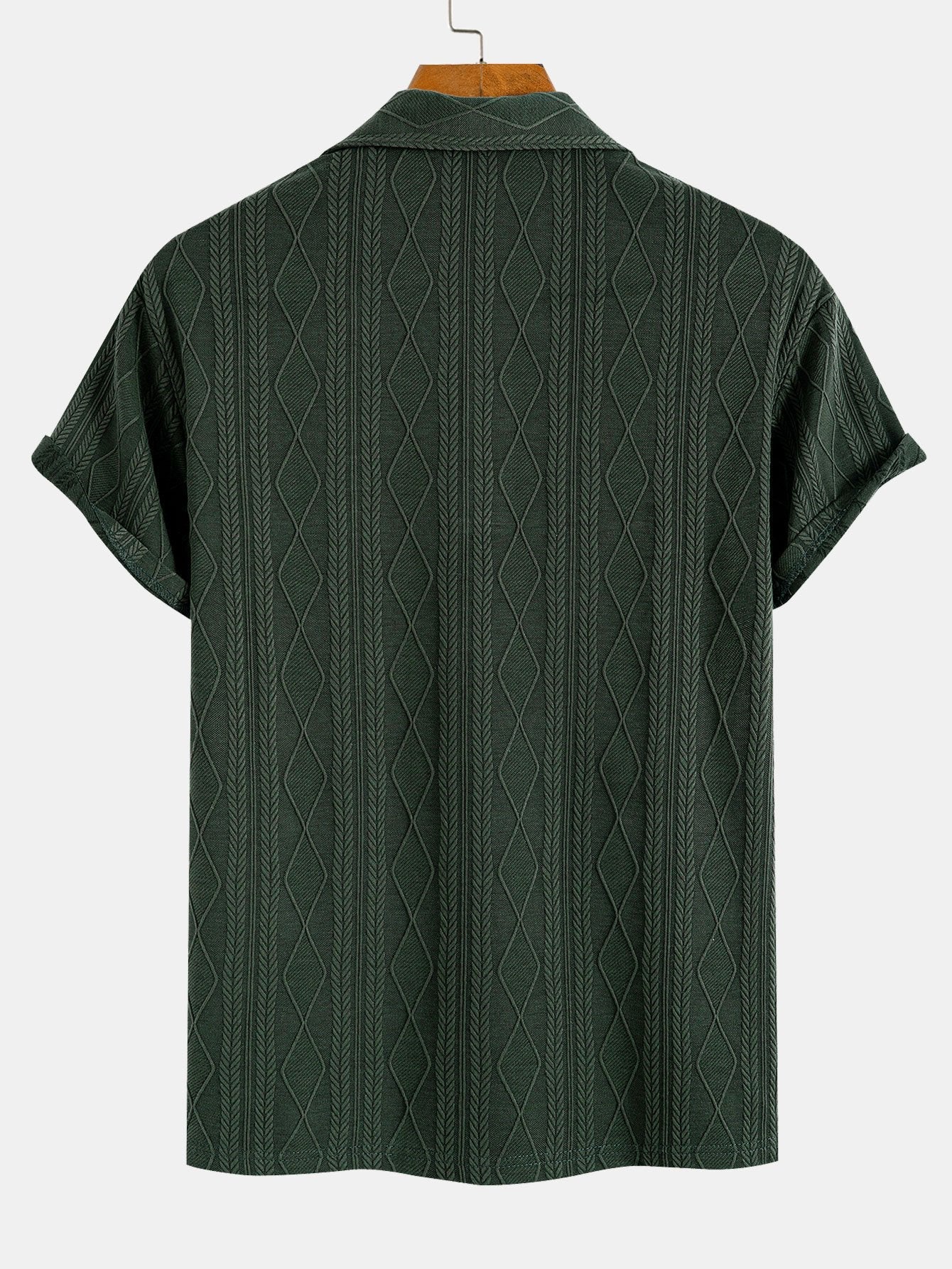 Jacquard Polo with Knitted Geometric Rhombus Design