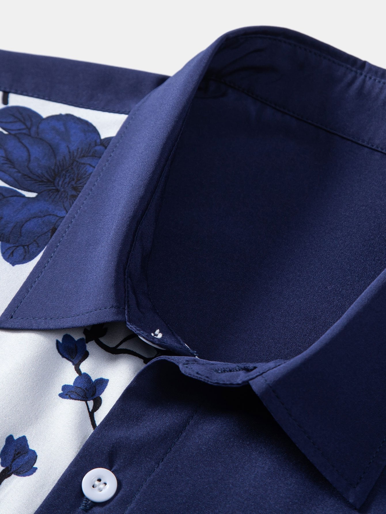 Button-Up Shirt with Floral Patchwork Design