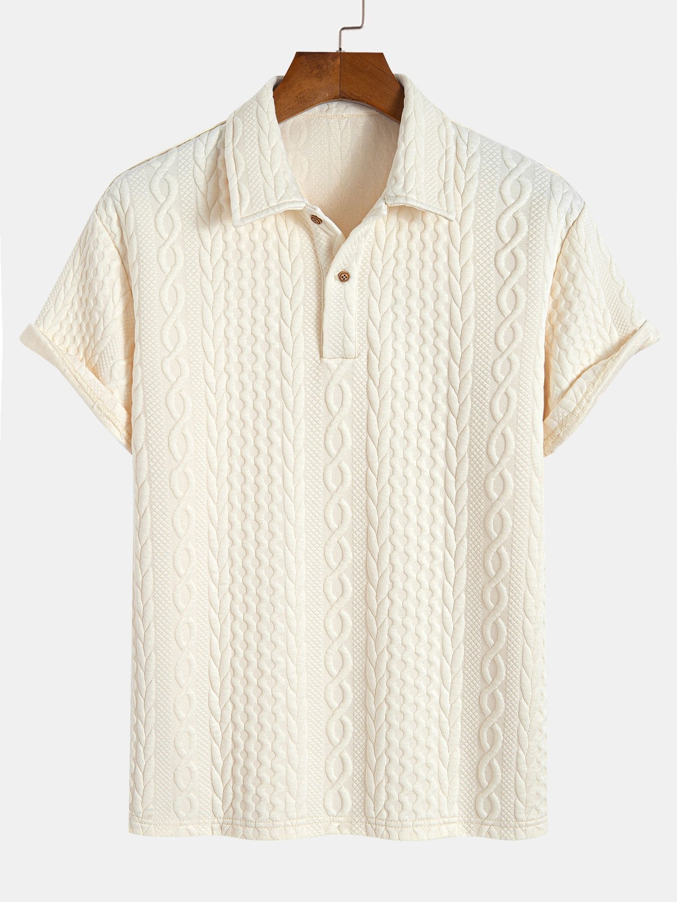 Textured Jacquard Polo with Twist Design