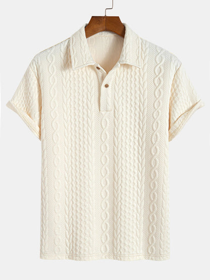 Textured Jacquard Polo with Twist Design
