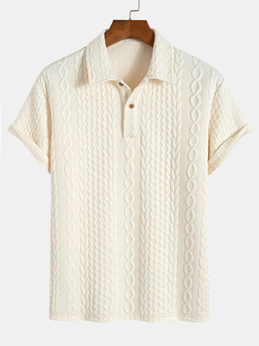 Textured Jacquard Polo with Twist Design