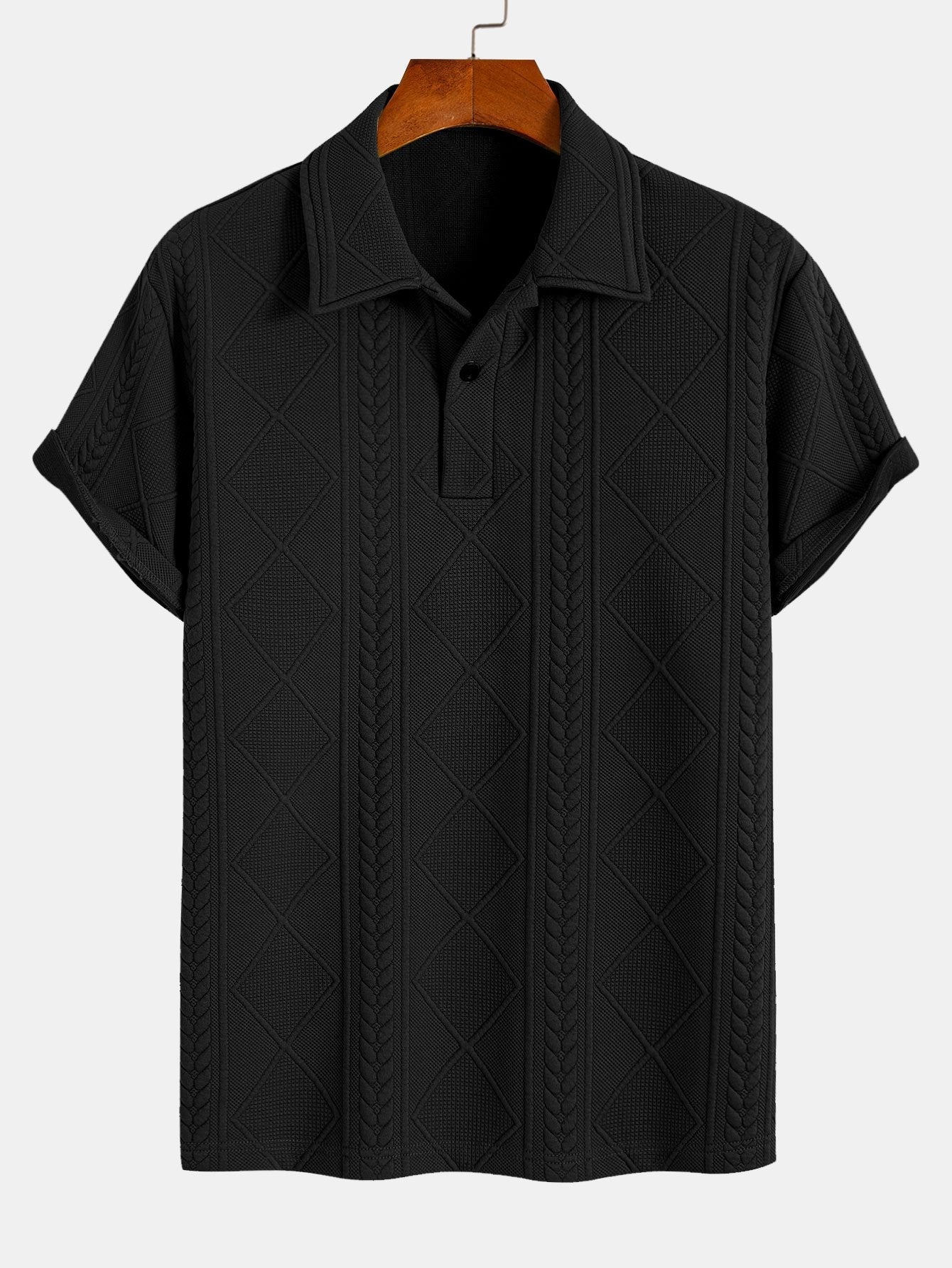 Geometric Pattern Jacquard Polo