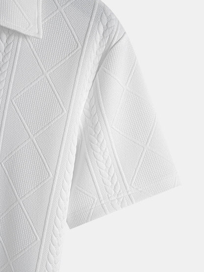 Geometric Pattern Jacquard Polo