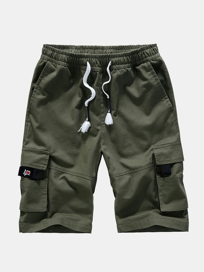 Adjustable Waist Chino Cargo Shorts