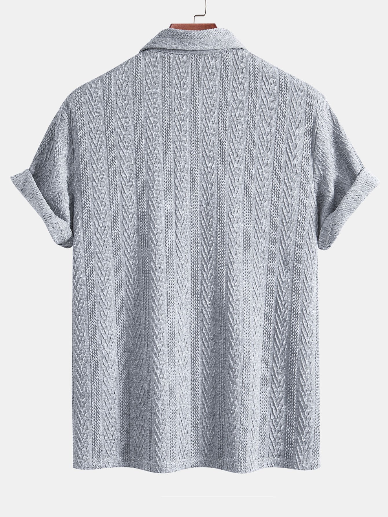 Geometric Jacquard Knit Polo