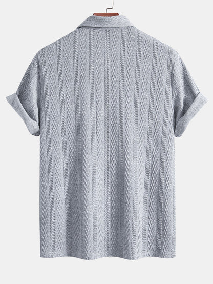 Geometric Jacquard Knit Polo