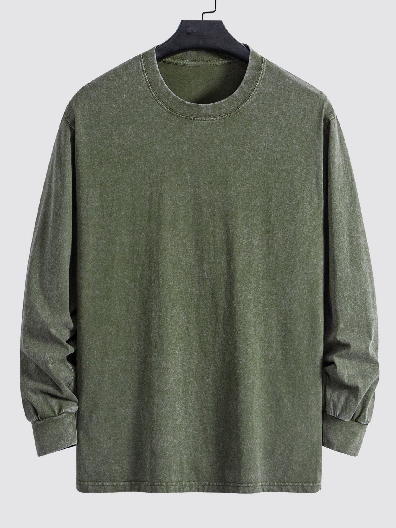 Casual Long Sleeve Distressed T-Shirt with Relaxed Fit