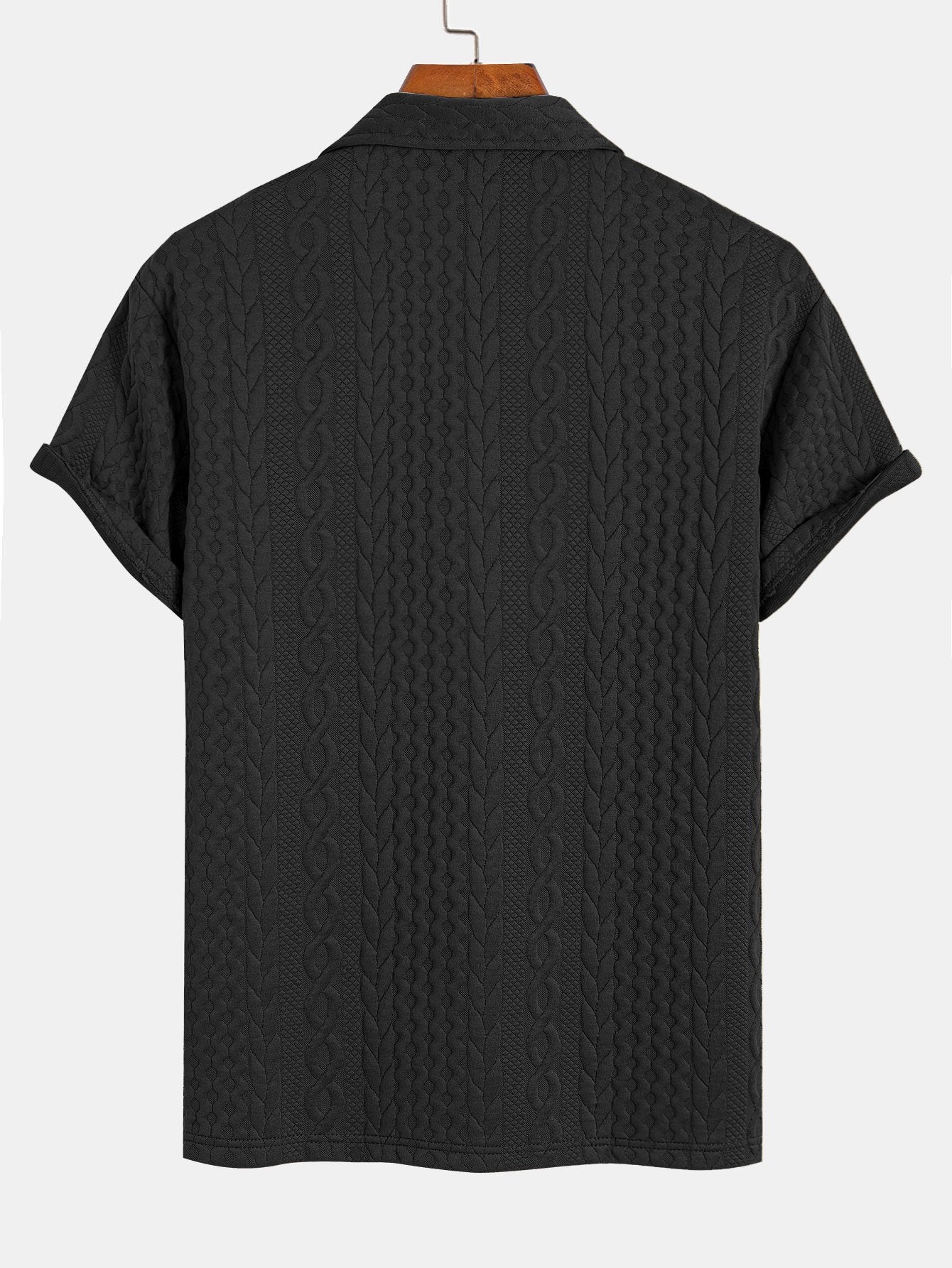 Textured Jacquard Polo with Twist Design