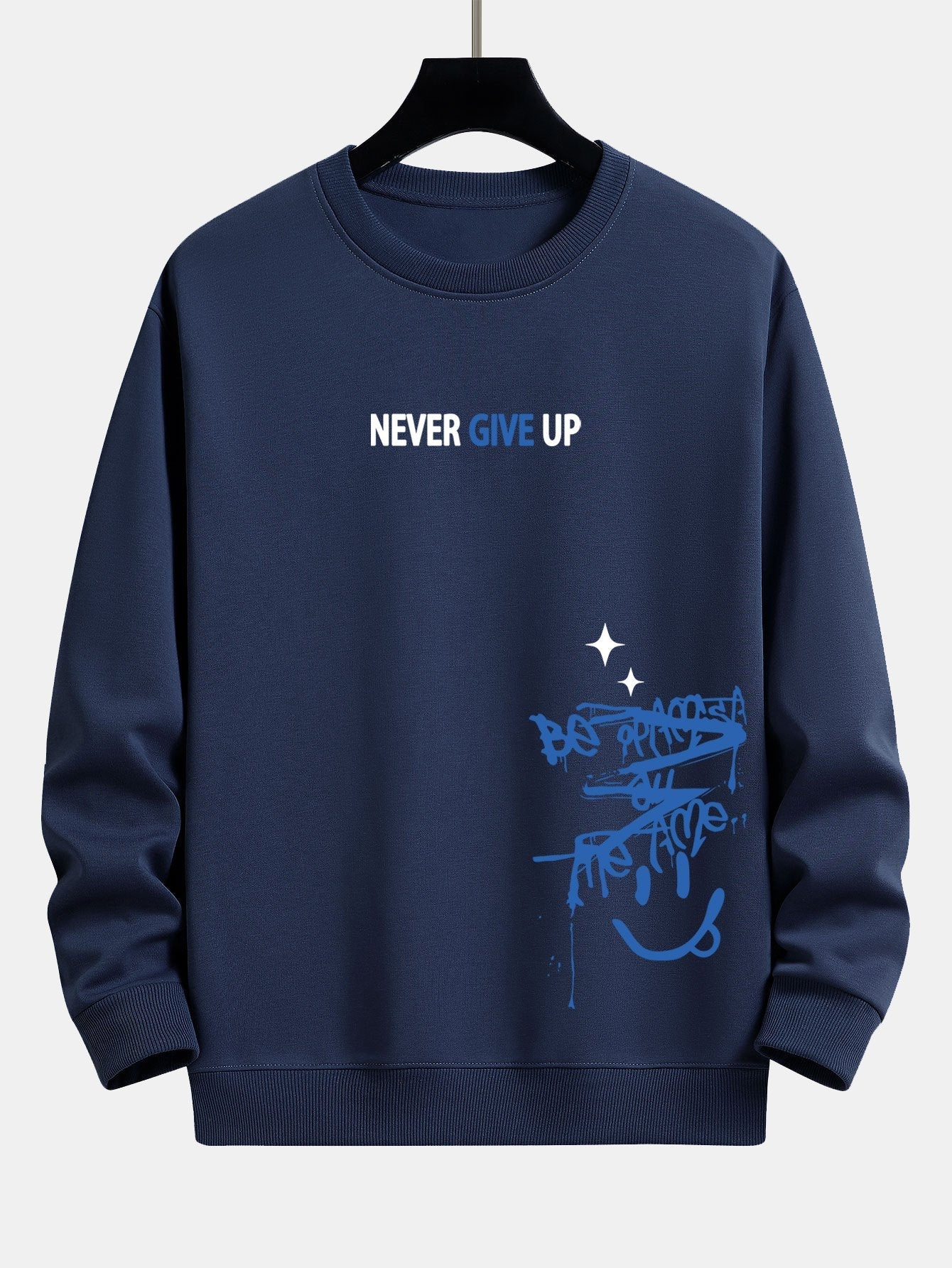 Stay Positive Smiley Face Relaxed Fit Sweatshirt