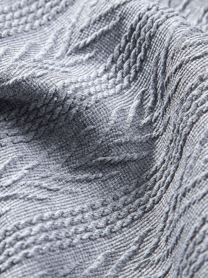 Geometric Jacquard Knit Polo