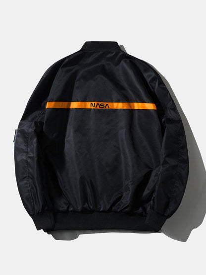 Spacious NASA Graphic Bomber Jacket