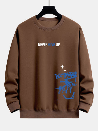 Stay Positive Smiley Face Relaxed Fit Sweatshirt