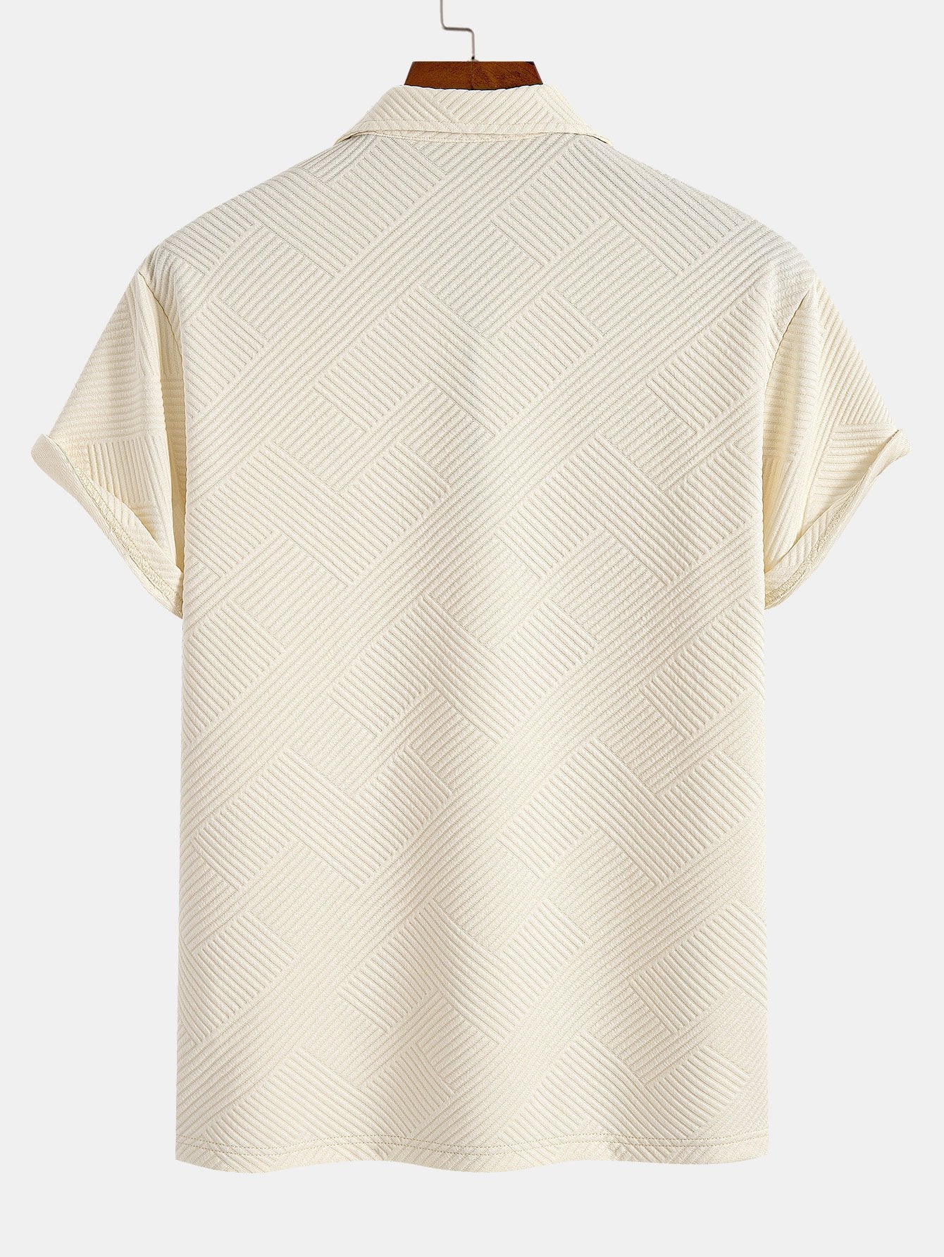 Striped Jacquard Zip Polo