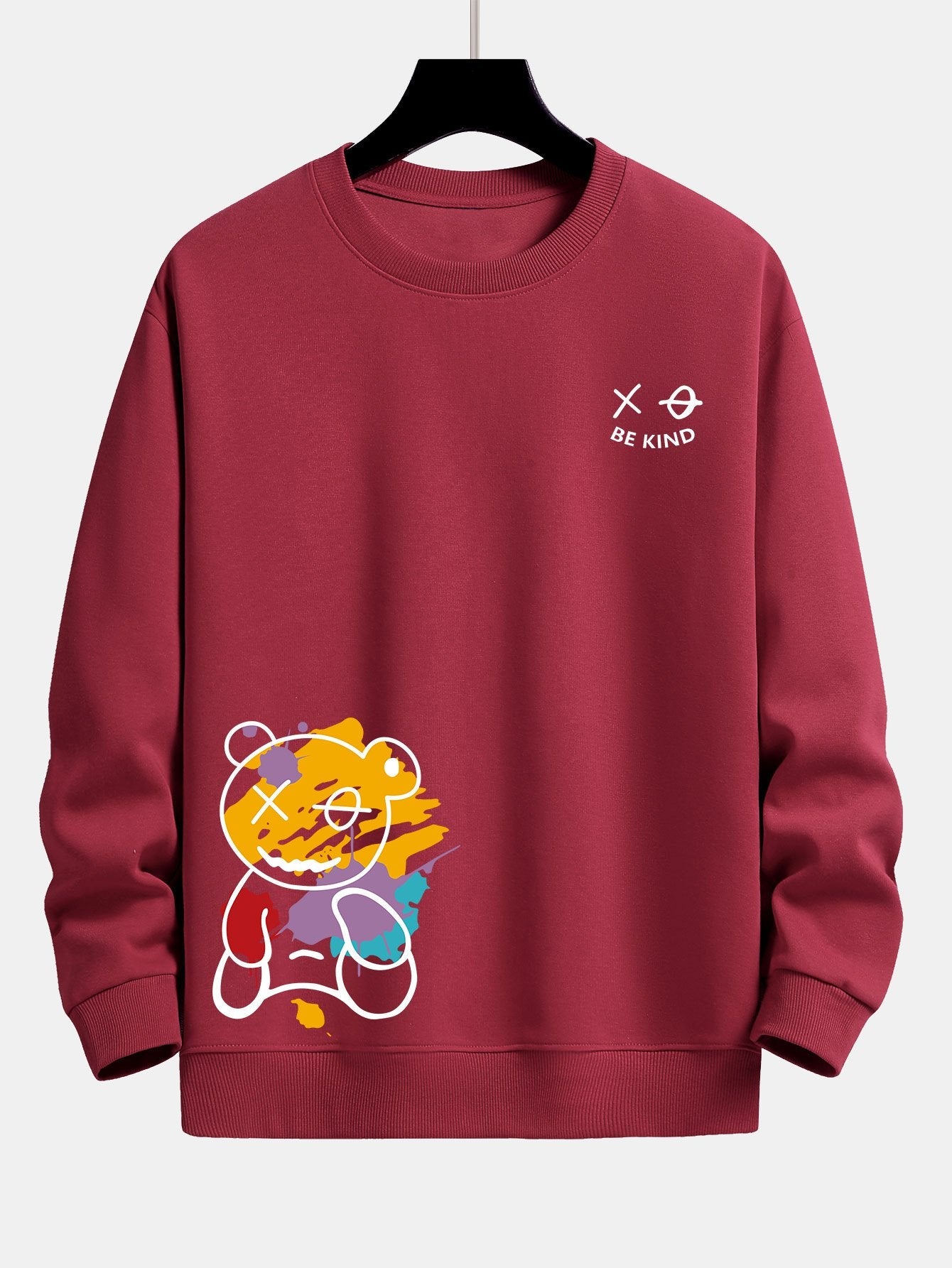 Relaxed Fit Sweatshirt with Graffiti Bear Print
