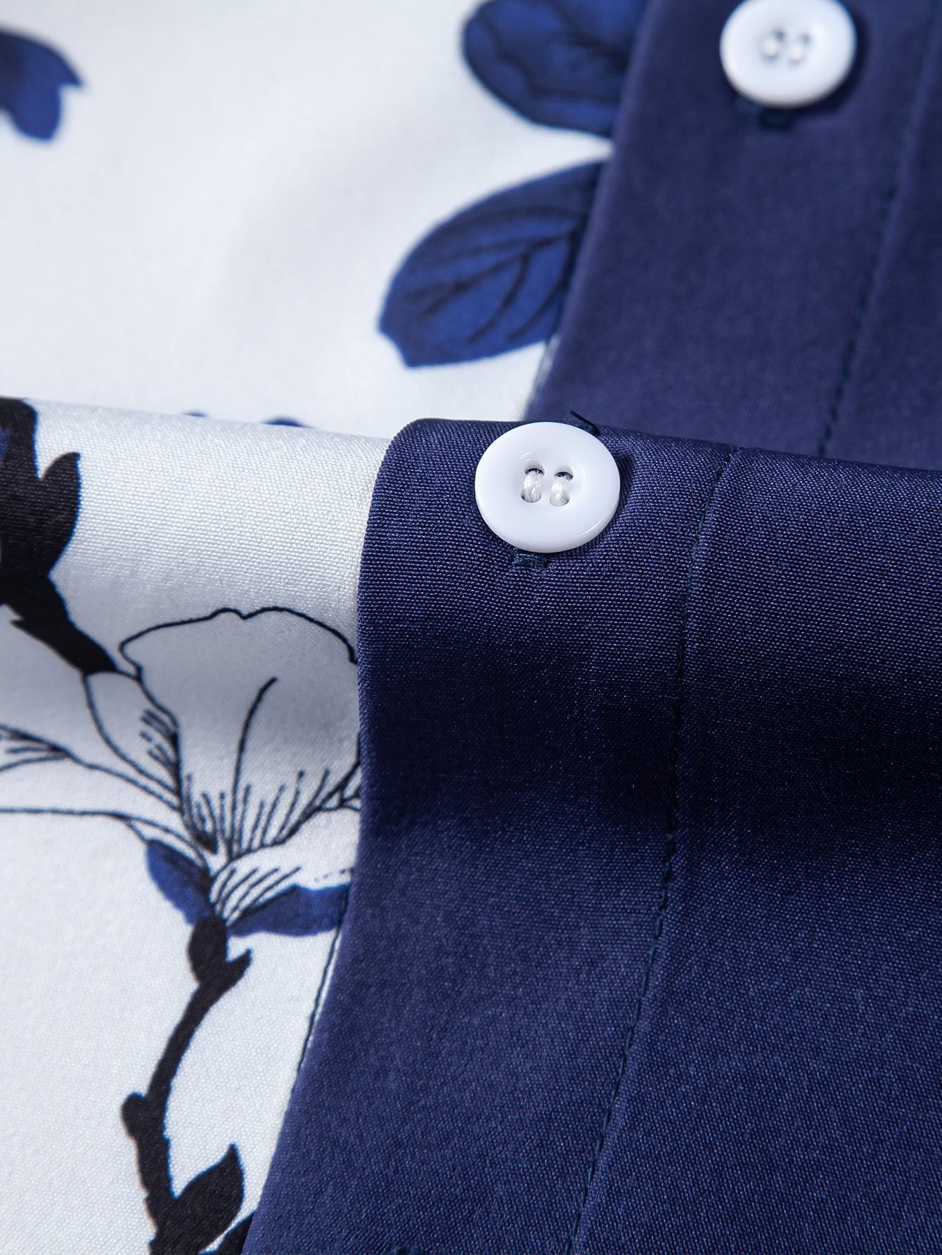 Button-Up Shirt with Floral Patchwork Design