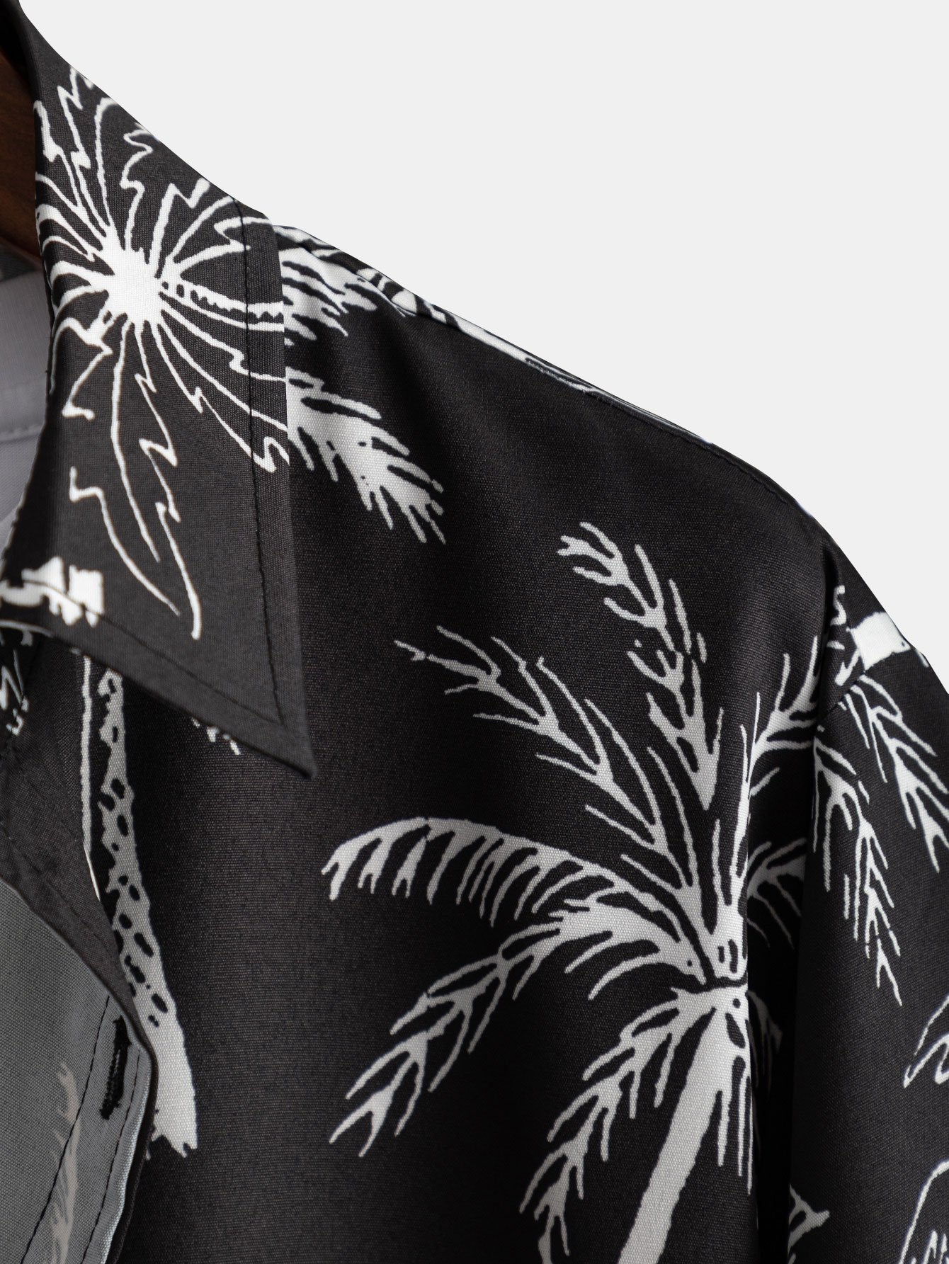 Button-Up Shirt with Palm Tree Print