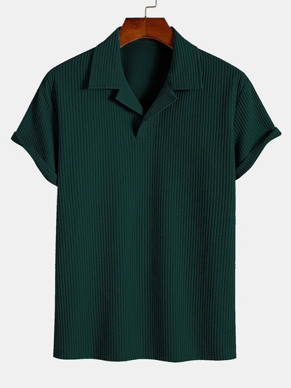 Textured Cuban Collar Polo