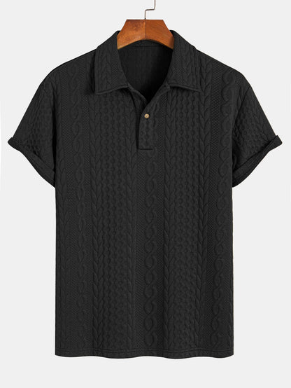 Textured Jacquard Polo with Twist Design