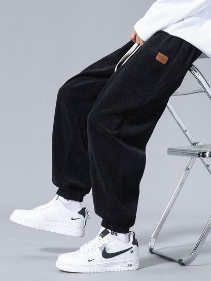 Velvet-Finish Corduroy Joggers