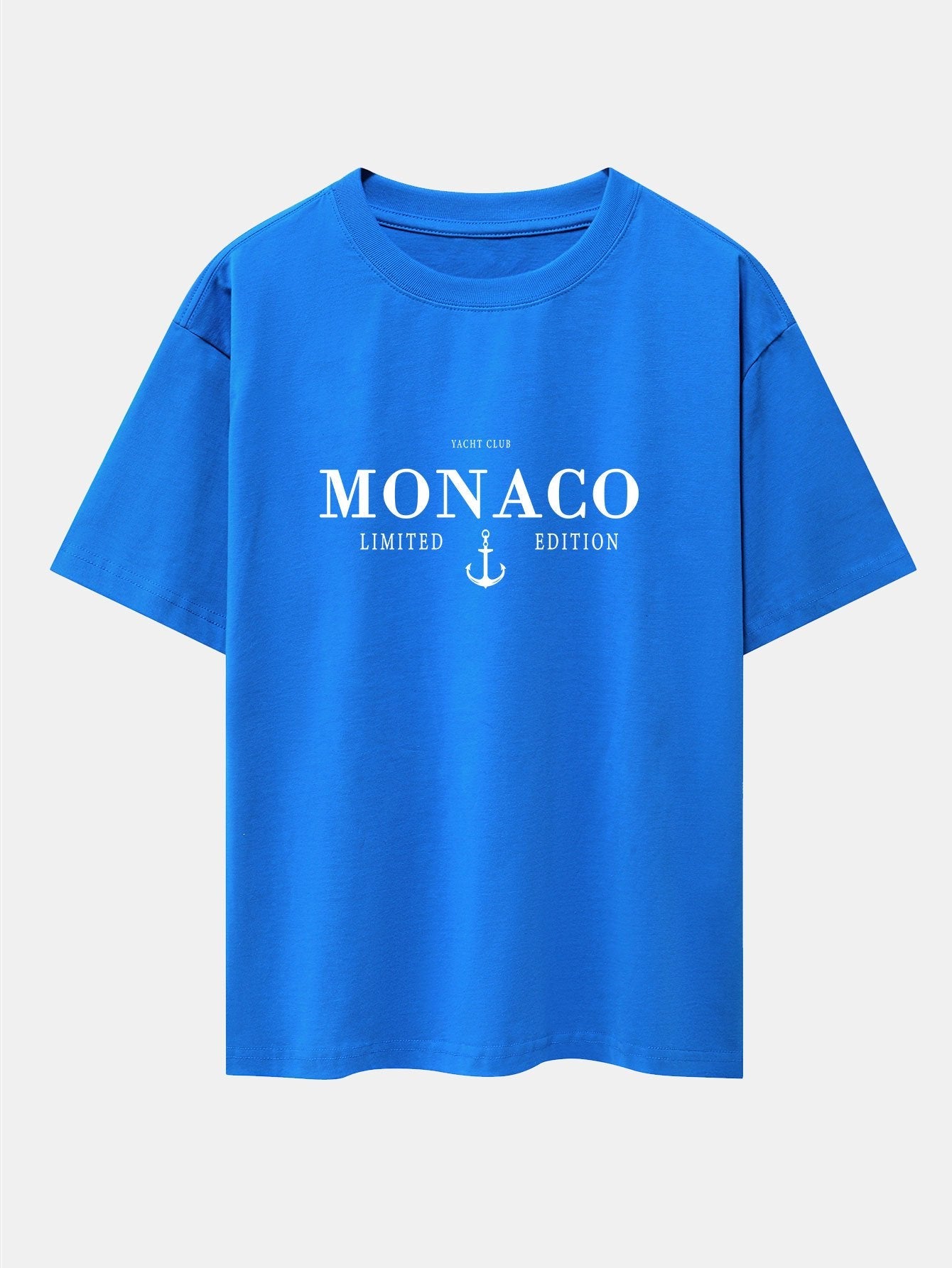 Monaco Oversized T-Shirt with Slogan Print and Drop Shoulders
