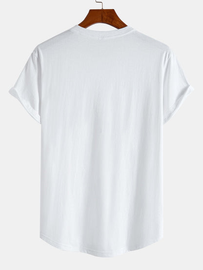Comfort Fit Cotton Arc Hem T-Shirt with Relaxed Print