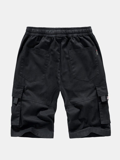 Adjustable Waist Chino Cargo Shorts