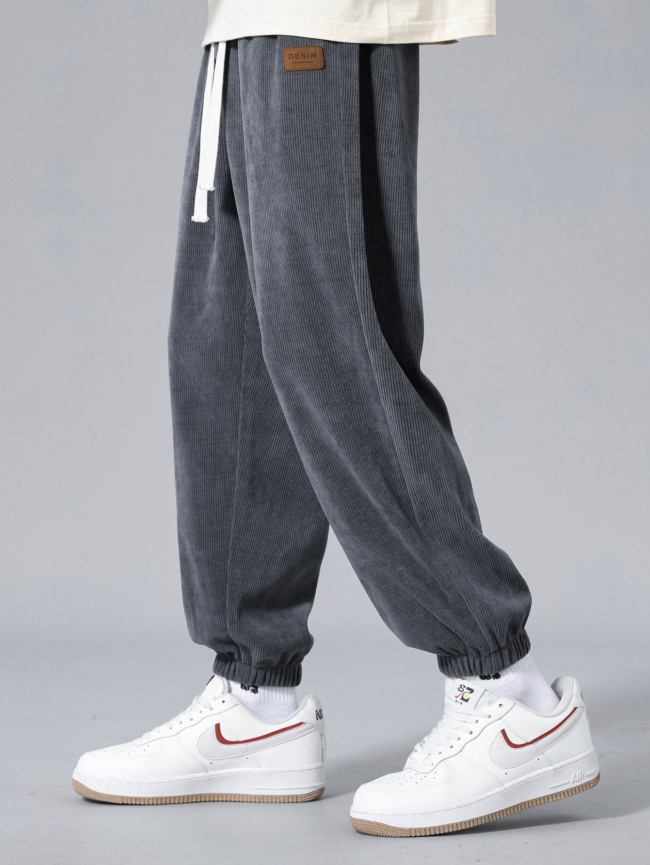 Velvet-Finish Corduroy Joggers