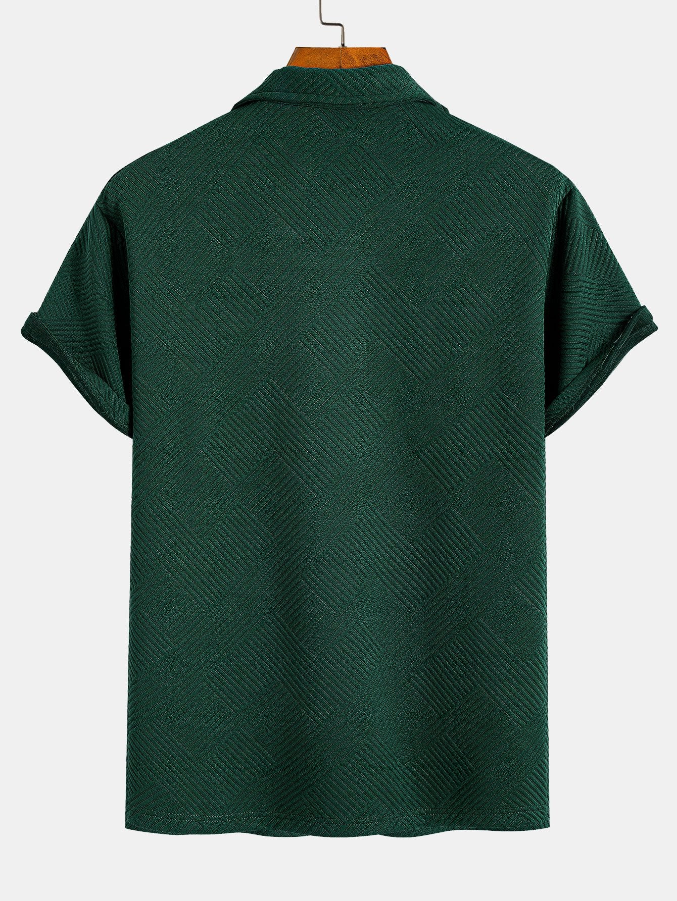 Striped Jacquard Zip Polo