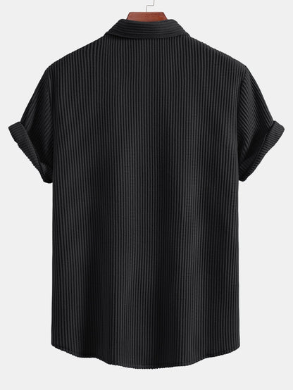 Button-Up Waffle Knit Shirt