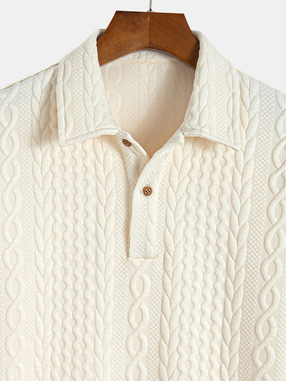Textured Jacquard Polo with Twist Design