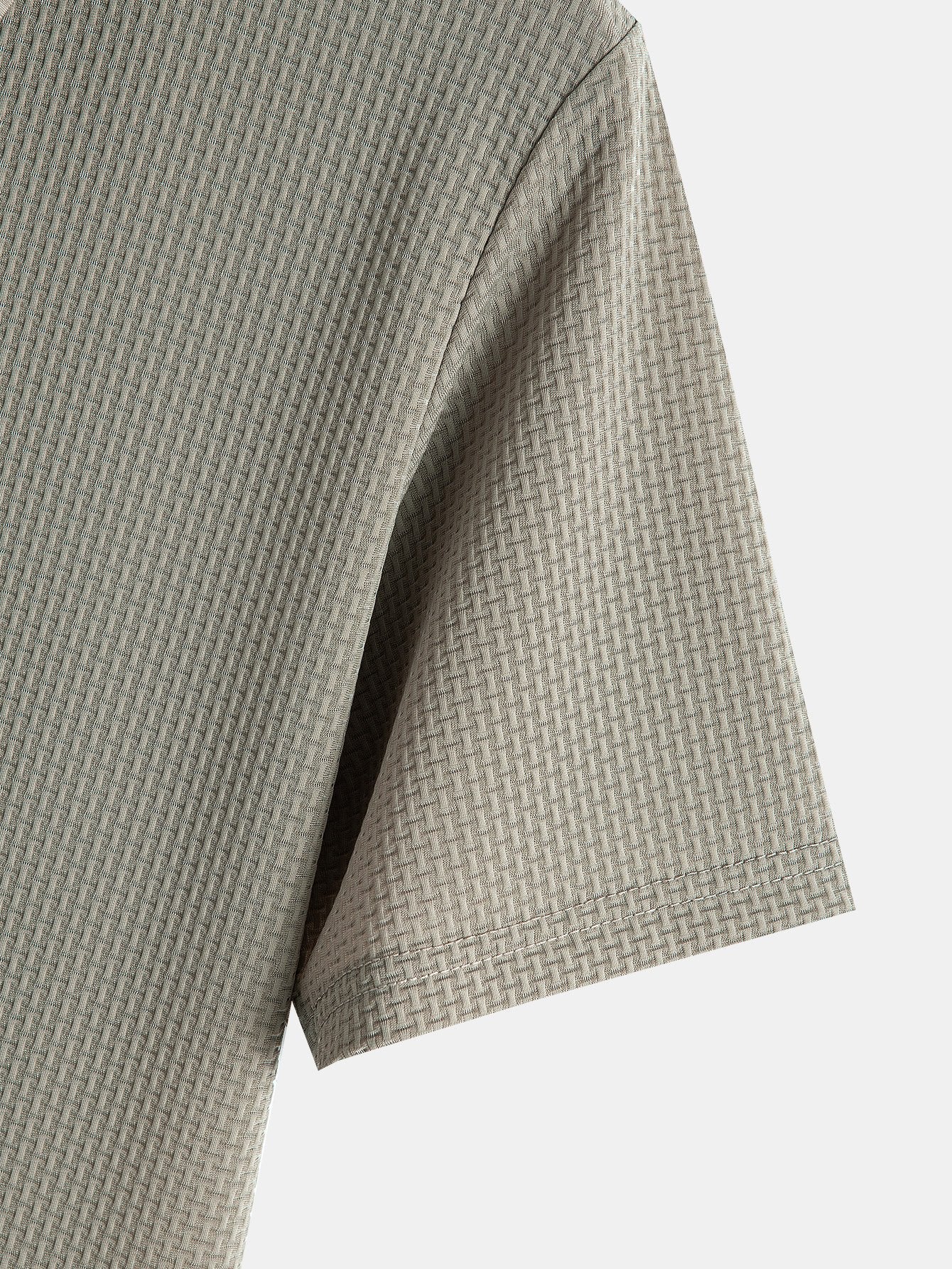 Textured Short Sleeve Polo Shirt